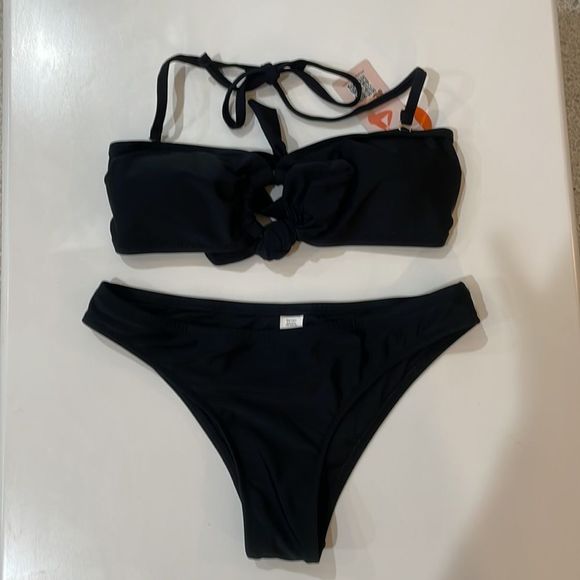 Charmo Other - Charmo Black o-ring bandeau cheeky Bikini UPF 50+ small NWT